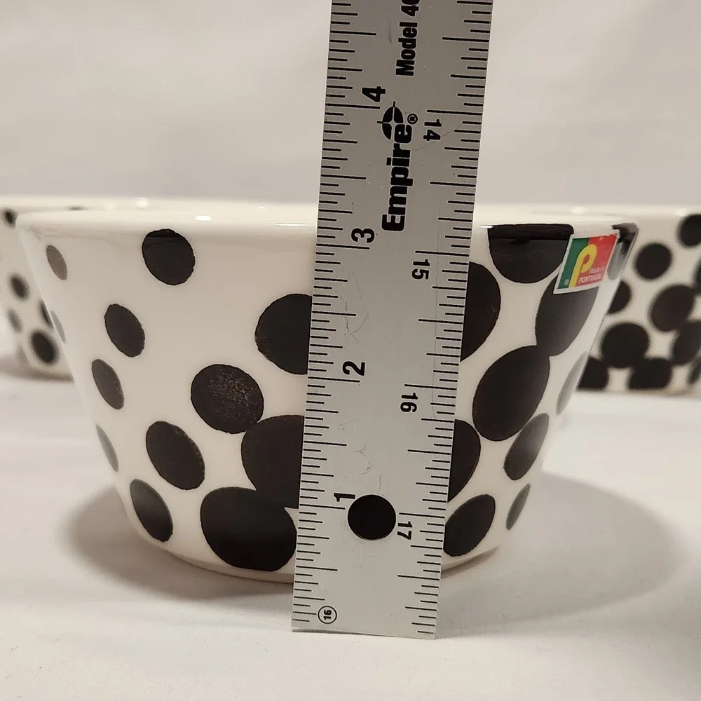 LOT‎ OF 4 Pier 1 KATE Polka Dots ~ Bowls ~ Portugal ~ NEW/NWT Discontinued